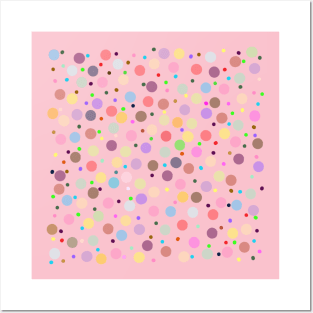 vibrant bright colorful polka dots pattern Posters and Art